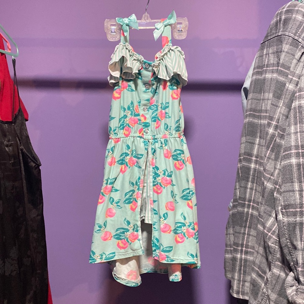 Light teal cute summer romper girls